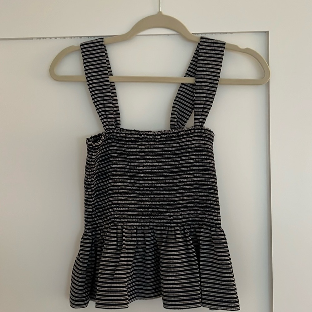 Madewell Striped Peplum Top size S